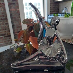 Elegant Silver Ballerina Sculpture